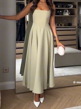 Odd Muse Square Neck Midi Dress